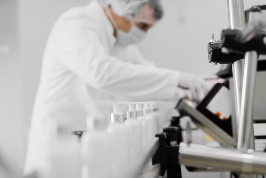 Cosmetic manufacturing production line